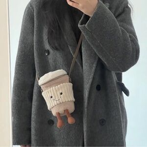 Jellycat Cream and Brown Coffee to go Cup Cross Body Bag